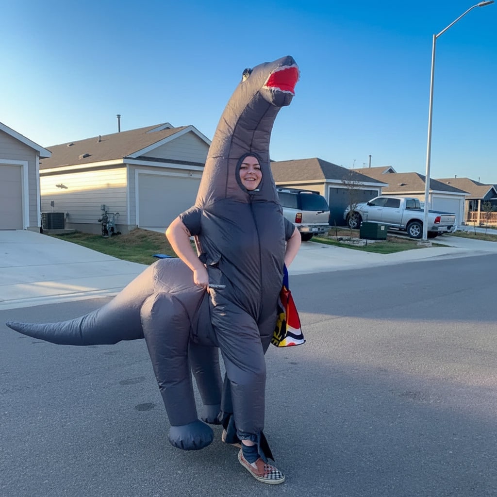 Halloween Inflatable Dinosaur Costume for Youth and Funny Party Funniest