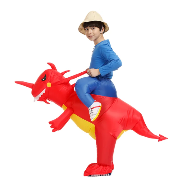 Halloween Inflatable Dinosaur Costume Outfit Suit with Built-In Fan for Party