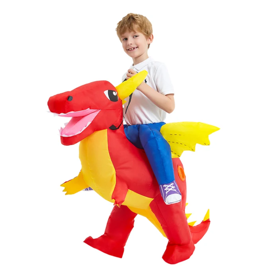 Halloween Inflatable Dinosaur Costume Outfit Suit with Built-In Fan for Party
