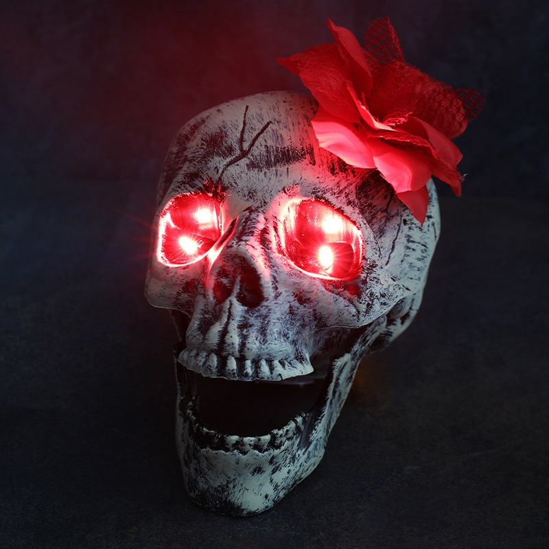 Halloween Lawn Stakes Outdoor Skeleton Decorations LED Light-Up Arm Props for Yard Garden
