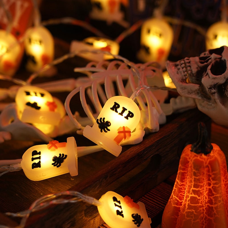 Halloween LED String Lights Battery Operated Outdoor Decoration for Patio and Party