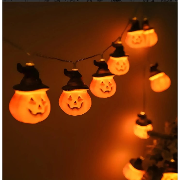 Halloween LED String Lights Battery Operated Outdoor Decoration for Patio and Party