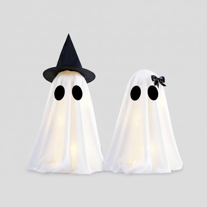 Halloween LED String Lights Ghost Decorations Set of Two for Indoor Tabletop Display Hanging