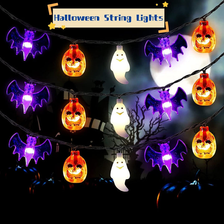 Halloween LED String Lights with Shapes for Patio Outdoor Party Decoration Bat