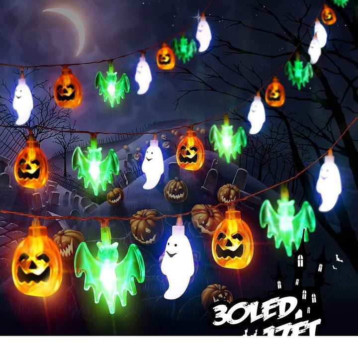 Halloween LED String Lights with Shapes for Patio Outdoor Party Decoration Bat