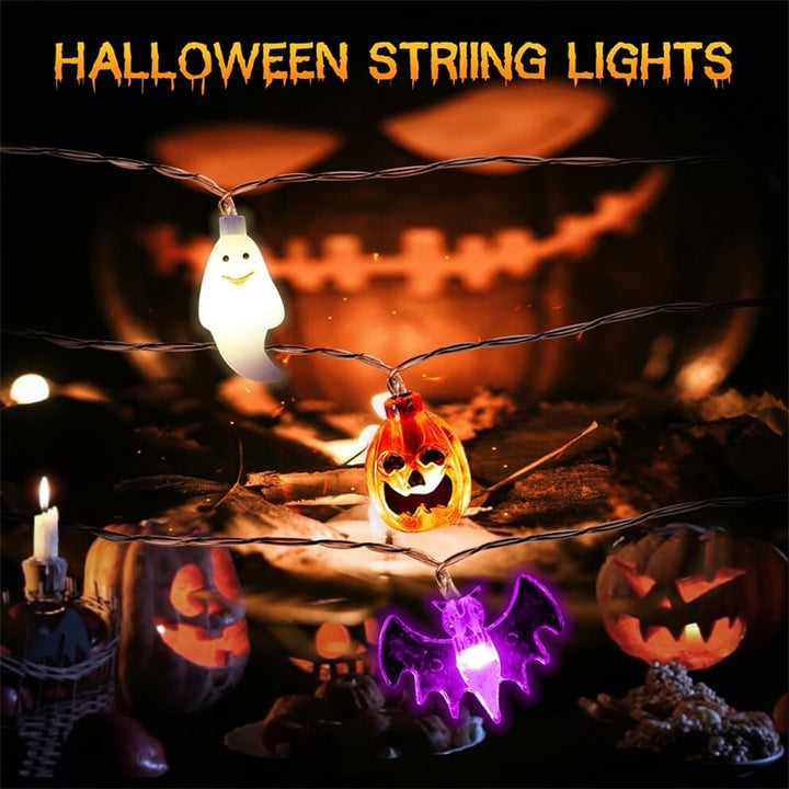 Halloween LED String Lights with Shapes for Patio Outdoor Party Decoration Bat