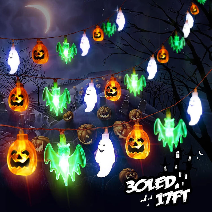 Halloween LED String Lights with Shapes for Patio Outdoor Party Decoration Bat