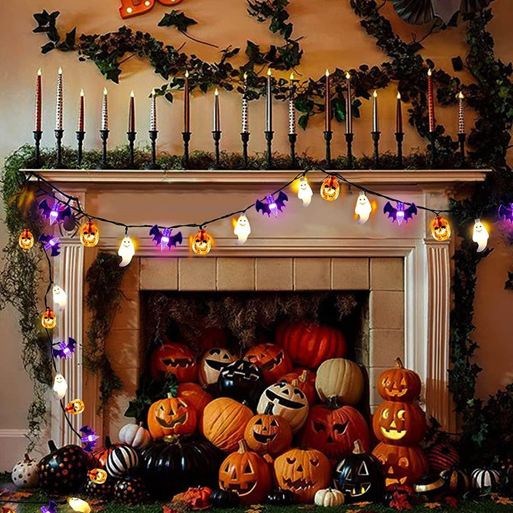 Halloween LED String Lights with Shapes for Patio Outdoor Party Decoration Bat