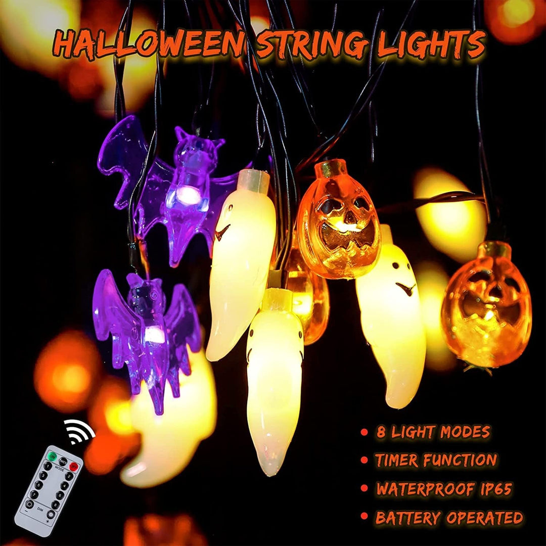 Halloween LED String Lights with Shapes for Patio Outdoor Party Decoration Bat