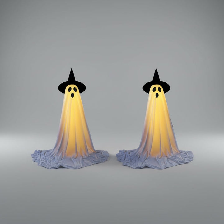 Halloween Lights Outdoor Ghost Decor with LED Up Witch Hat Decoration for Yard Party