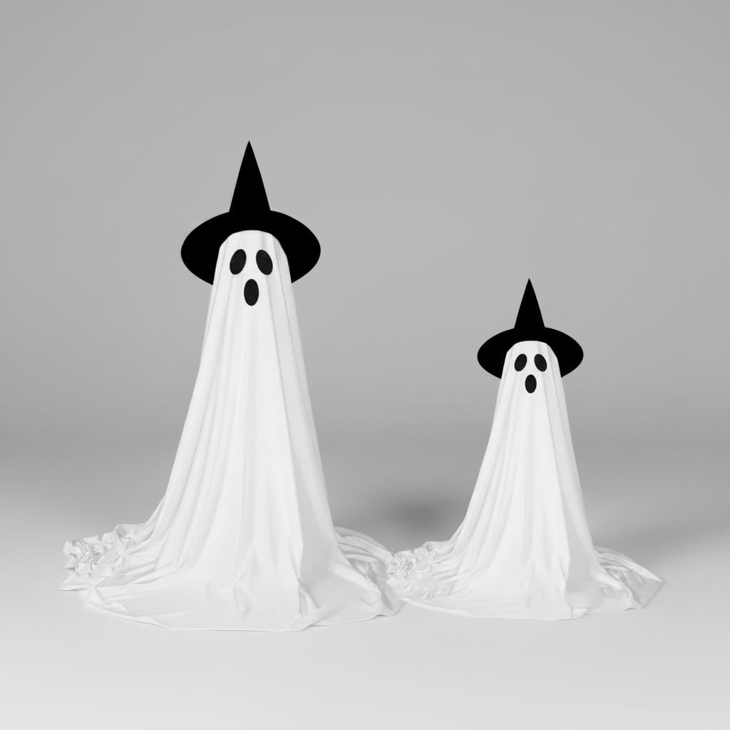 Halloween Lights Outdoor Ghost Decor with LED Up Witch Hat Decoration for Yard Party