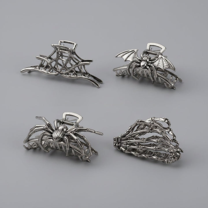 Halloween Metal Hair Claw Clips with Spooky Spider Skeleton Bat Designs Banana