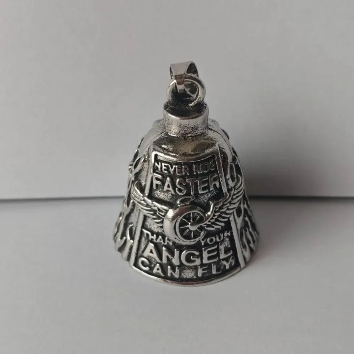 Halloween Motorcycle Guardian Bell for Biker Luck Charm with Angel Wing Design