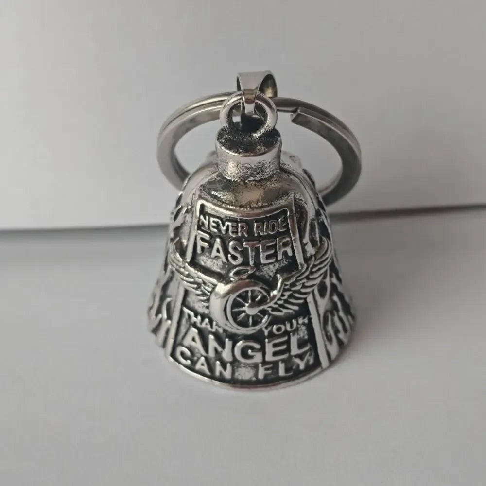 Halloween Motorcycle Guardian Bell for Biker Luck Charm with Angel Wing Design
