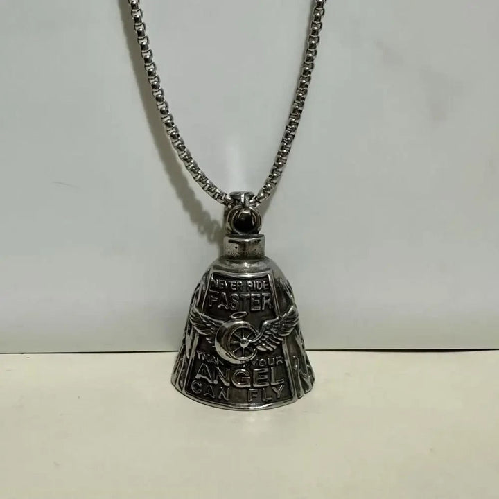 Halloween Motorcycle Guardian Bell for Biker Luck Charm with Angel Wing Design