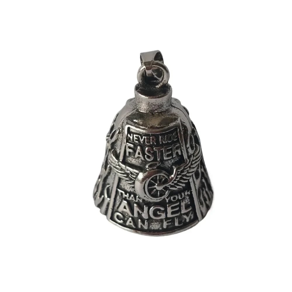 Halloween Motorcycle Guardian Bell for Biker Luck Charm with Angel Wing Design