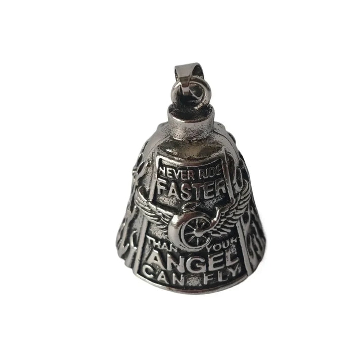 Halloween Motorcycle Guardian Bell for Biker Luck Charm with Angel Wing Design