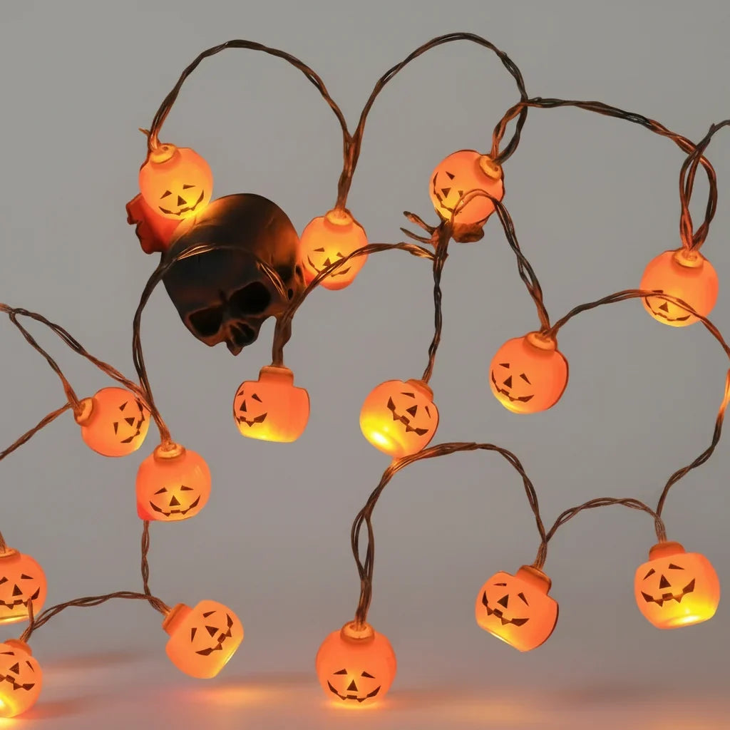 Halloween Outdoor String Lights with LED Battery Operated Novelty Covers for Patio Party Decoration