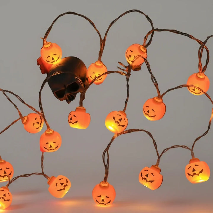 Halloween Outdoor String Lights with LED Battery Operated Novelty Covers for Patio Party Decoration