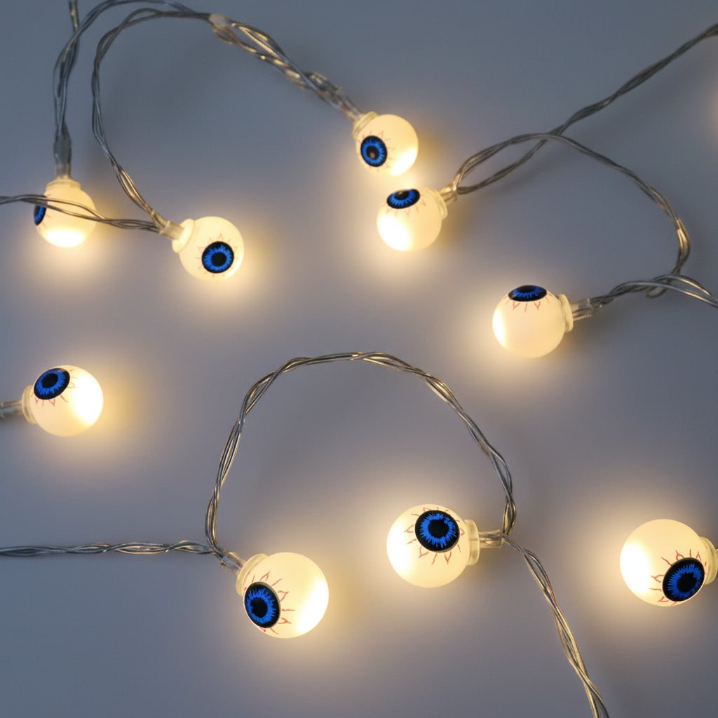 Halloween Outdoor String Lights with LED Battery Operated Novelty Covers for Patio Party Decoration