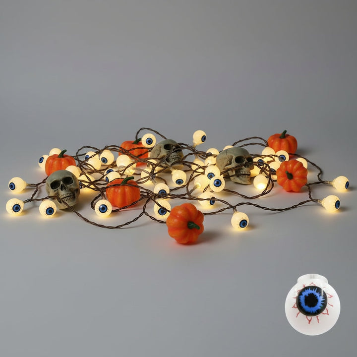 Halloween Outdoor String Lights with LED Battery Operated Novelty Covers for Patio Party Decoration