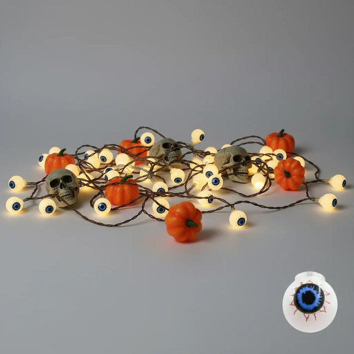 Halloween Outdoor String Lights with LED Battery Operated Novelty Covers for Patio Party Decoration