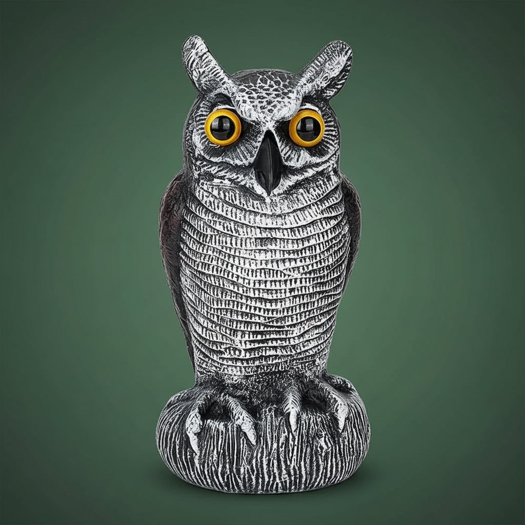 Halloween Owl Decoy Statue and Sculpture for Garden Bird Deterrent Outdoor Decoration Plastic