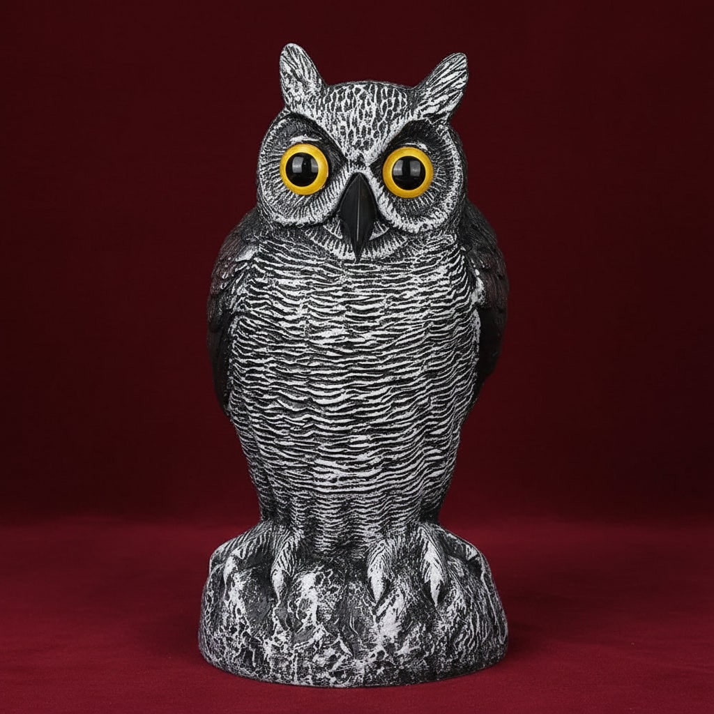 Halloween Owl Decoy Statue and Sculpture for Garden Bird Deterrent Outdoor Decoration Plastic