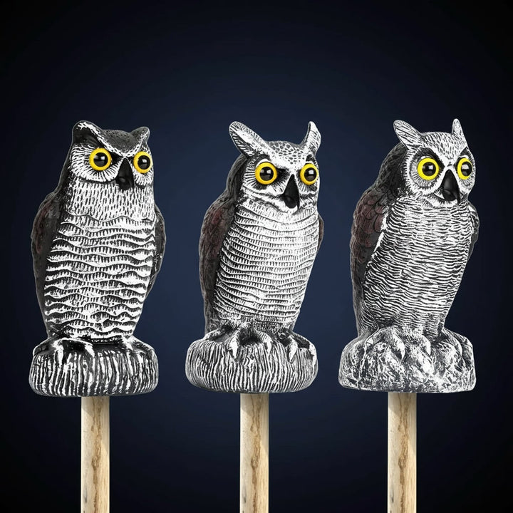 Halloween Owl Decoy Statue and Sculpture for Garden Bird Deterrent Outdoor Decoration Plastic