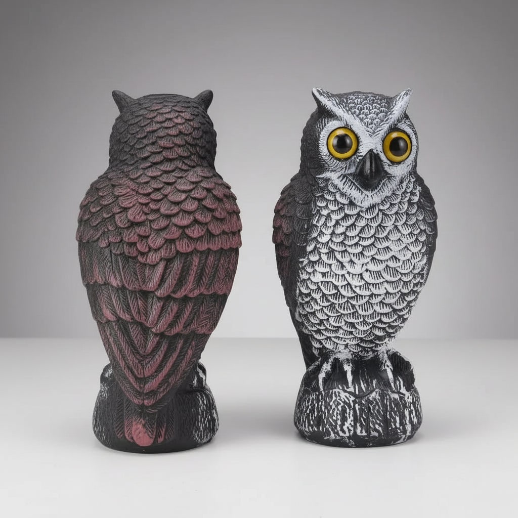 Halloween Owl Decoy Statue and Sculpture for Garden Bird Deterrent Outdoor Decoration Plastic