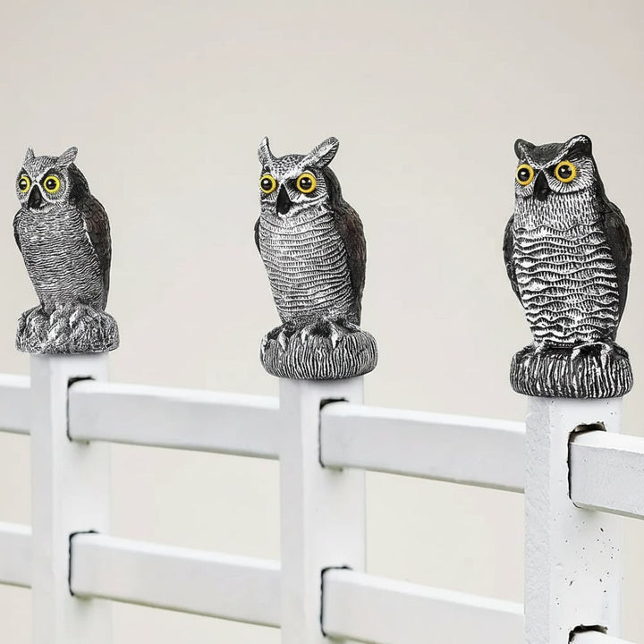Halloween Owl Decoy Statue and Sculpture for Garden Bird Deterrent Outdoor Decoration Plastic