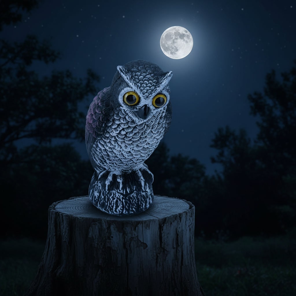 Halloween Owl Decoy Statue and Sculpture for Garden Bird Deterrent Outdoor Decoration Plastic