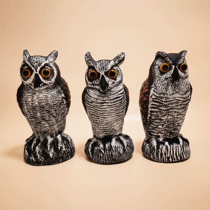 Halloween Owl Decoy Statue and Sculpture for Garden Bird Deterrent Outdoor Decoration Plastic