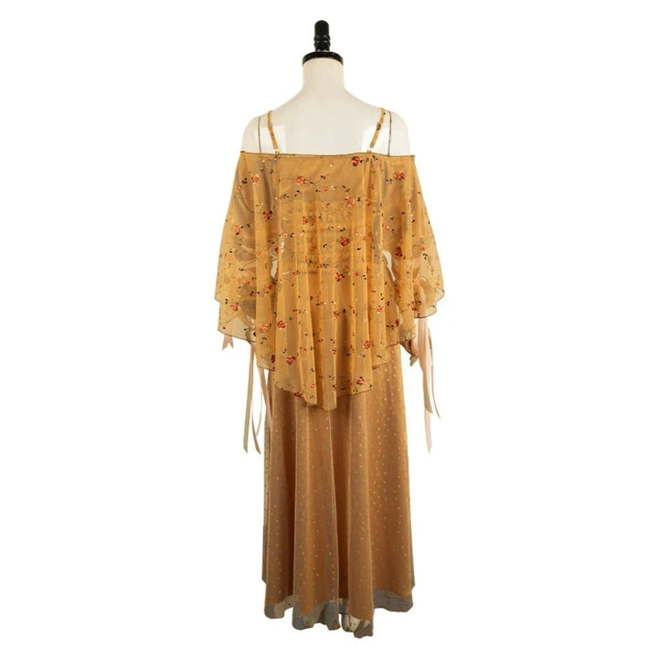Halloween Plus Size Medieval Dress Costume with Embroidered Bodice and Off-Shoulder Neckline