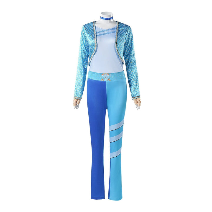 Halloween Police Officer Cosplay Costume with Cropped Jacket and Satin Choker