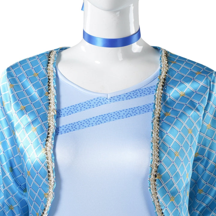 Halloween Police Officer Cosplay Costume with Cropped Jacket and Satin Choker