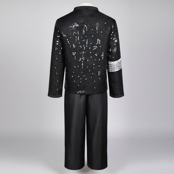 Halloween Pop Star and Rock Costume with Sequin Jacket Fedora Hat Wig