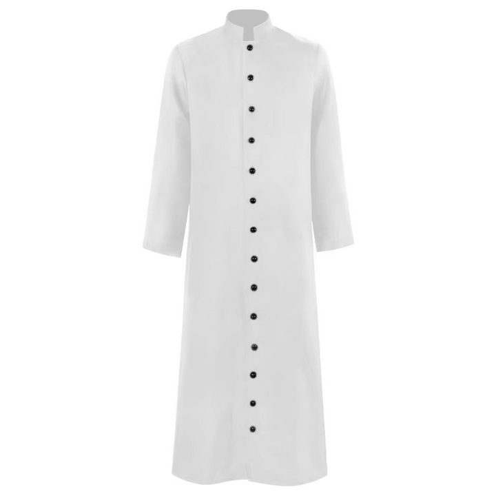 Halloween Priest and Nun Costume Outfit with Roman Catholic Cassock Robe for Clergy Party