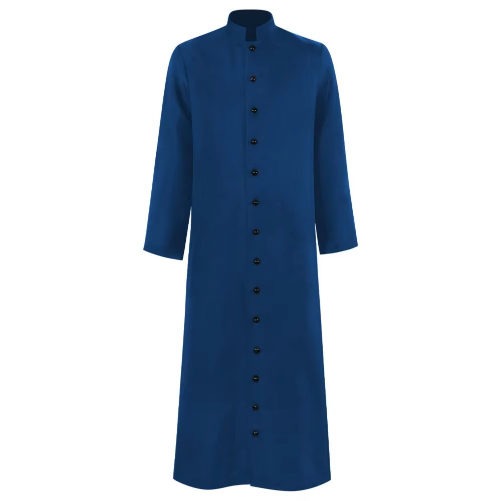 Halloween Priest and Nun Costume Outfit with Roman Catholic Cassock Robe for Clergy Party