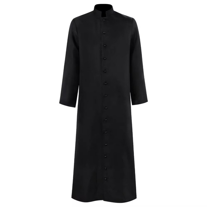 Halloween Priest and Nun Costume Outfit with Roman Catholic Cassock Robe for Clergy Party
