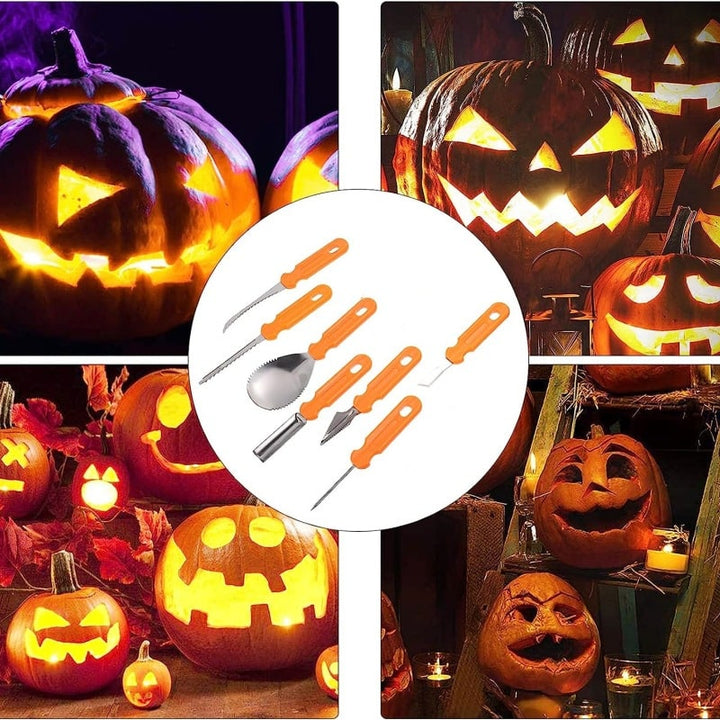 Halloween Pumpkin Carving Kit and Tools Stainless Steel with Saw Knife Scoop and Pouch