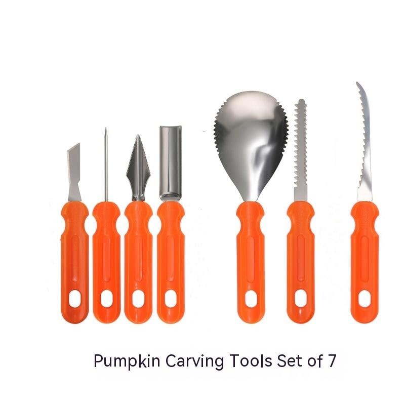 Halloween Pumpkin Carving Kit and Tools Stainless Steel with Saw Knife Scoop and Pouch