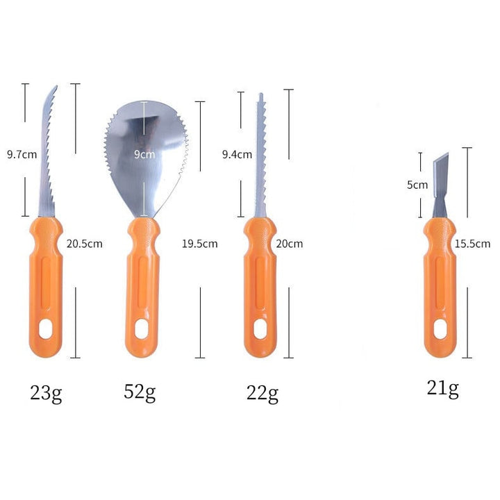 Halloween Pumpkin Carving Kit and Tools Stainless Steel with Saw Knife Scoop and Pouch
