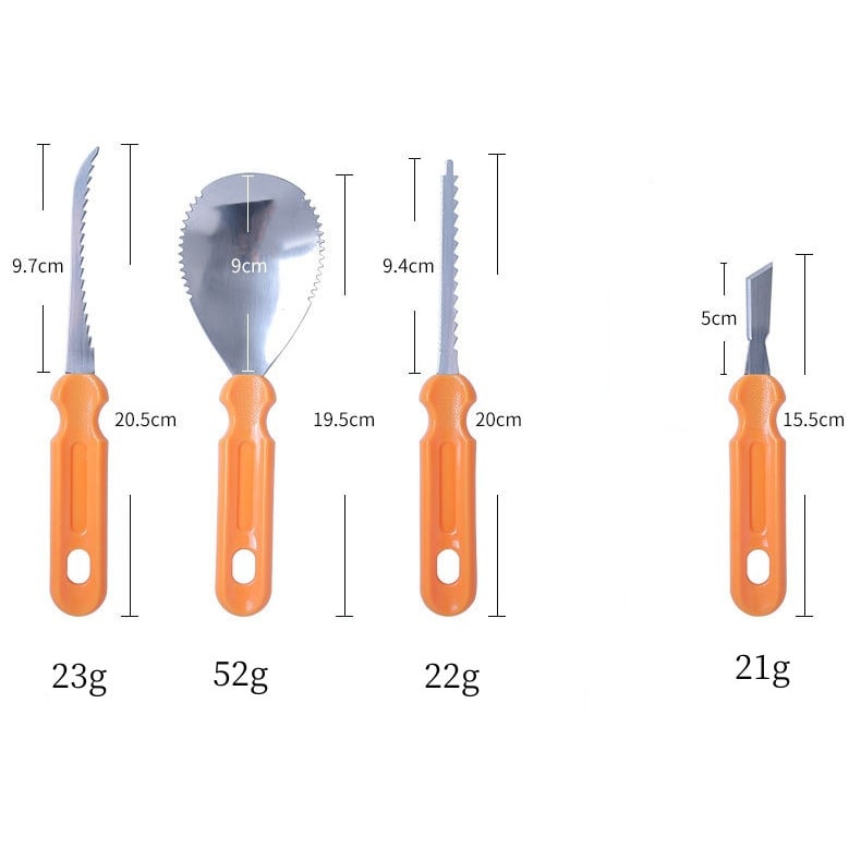 Halloween Pumpkin Carving Kit and Tools Stainless Steel with Saw Knife Scoop and Pouch