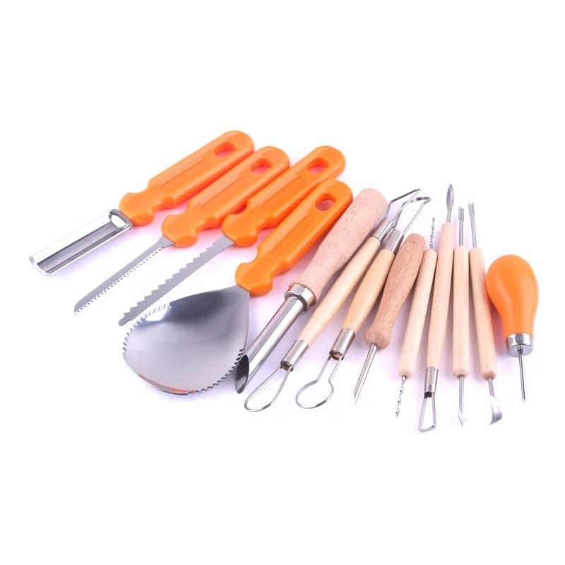 Halloween Pumpkin Carving Kit and Tools with Storage Case Stainless Steel Saw Blades
