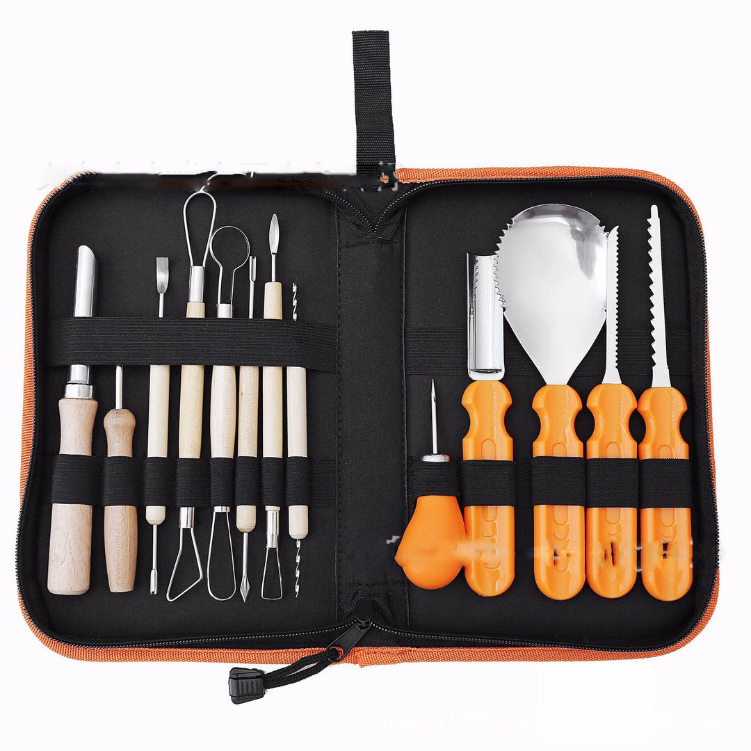 Halloween Pumpkin Carving Kit and Tools with Storage Case Stainless Steel Saw Blades