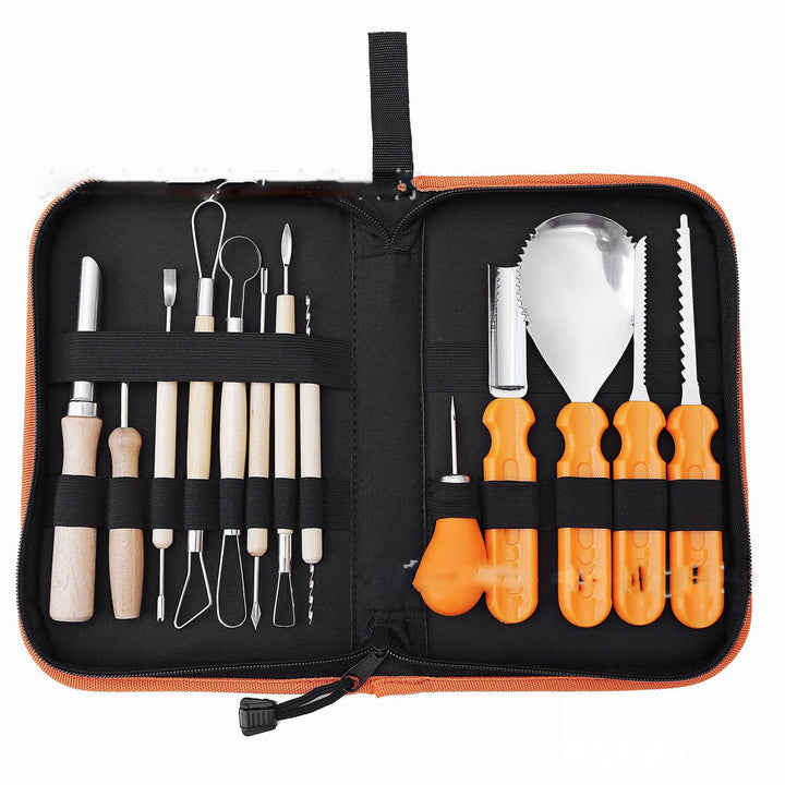 Halloween Pumpkin Carving Kit and Tools with Storage Case Stainless Steel Saw Blades