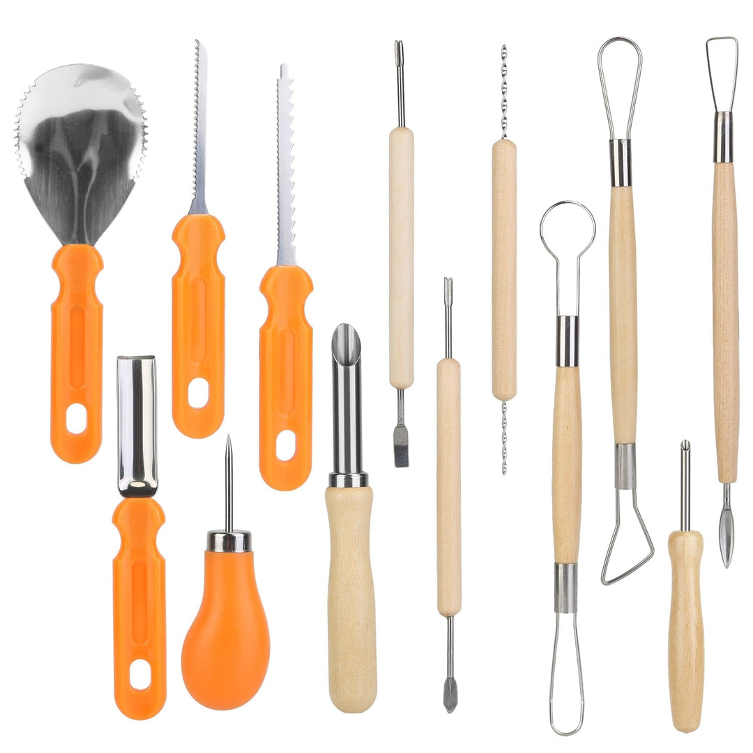 Halloween Pumpkin Carving Kit with Tools and Supplies 13-Piece Stainless Steel Saw and Sculpting Set