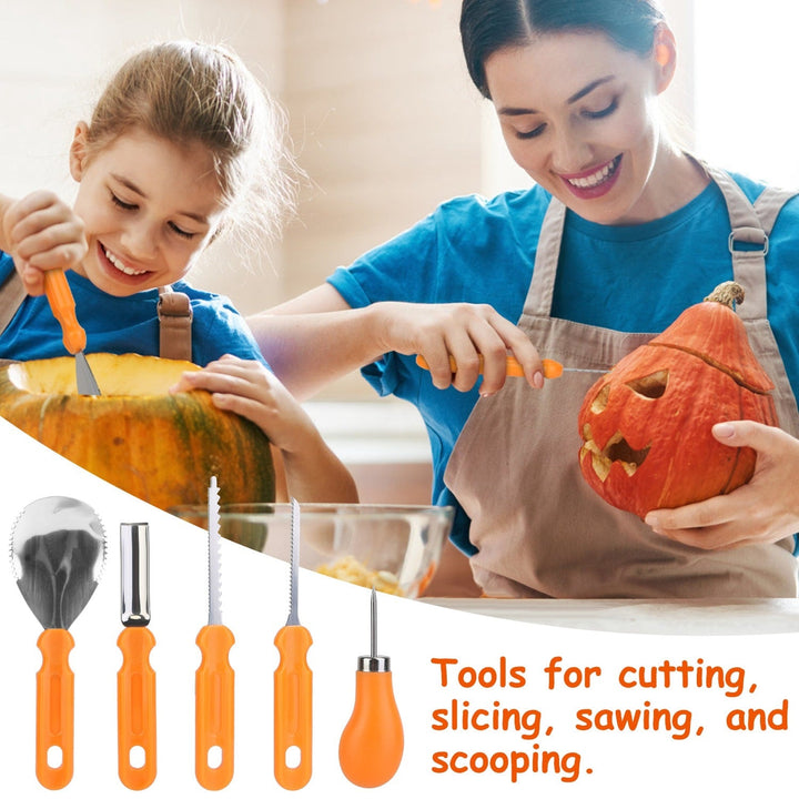 Halloween Pumpkin Carving Kit with Tools and Supplies 13-Piece Stainless Steel Saw and Sculpting Set