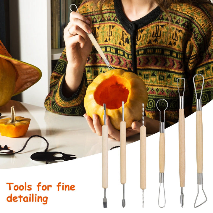 Halloween Pumpkin Carving Kit with Tools and Supplies 13-Piece Stainless Steel Saw and Sculpting Set